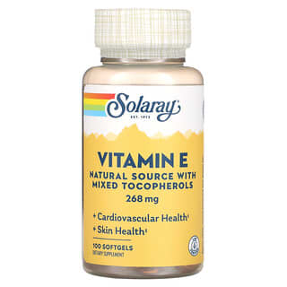 Solaray, Vitamina E, 268 mg (400 UI), 100 cápsulas blandas