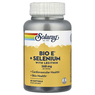 Solaray, Bio E® + Selenium with Lecithin, 60 Capsules