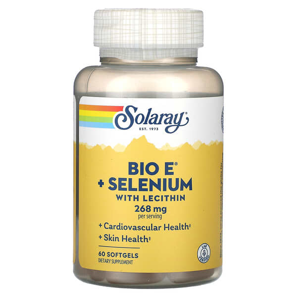 Solaray, Bio E + Selenium with Lecithin, 60 Softgels