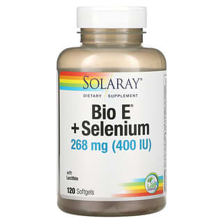 Solaray, Bio ≠ + Selenium, витамин E с селеном, 200 МЕ, 120 капсул