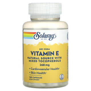 Solaray, Vitamine E sous forme sèche, 268 mg, 100 capsules