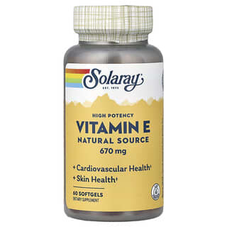 Solaray, Vitamin E, 670 mg, 60 Softgels