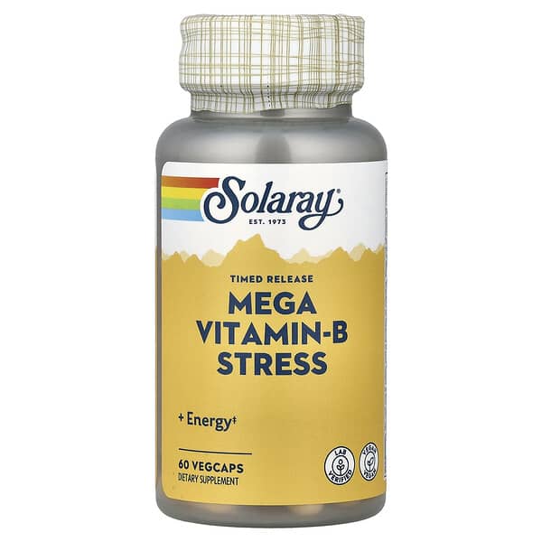 Timed Release, Mega Vitamin-B Stress, 60 VegCaps