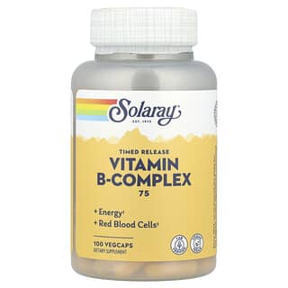 Solaray, Complejo de vitaminas B 75, Liberación prolongada, 100 cápsulas vegetales