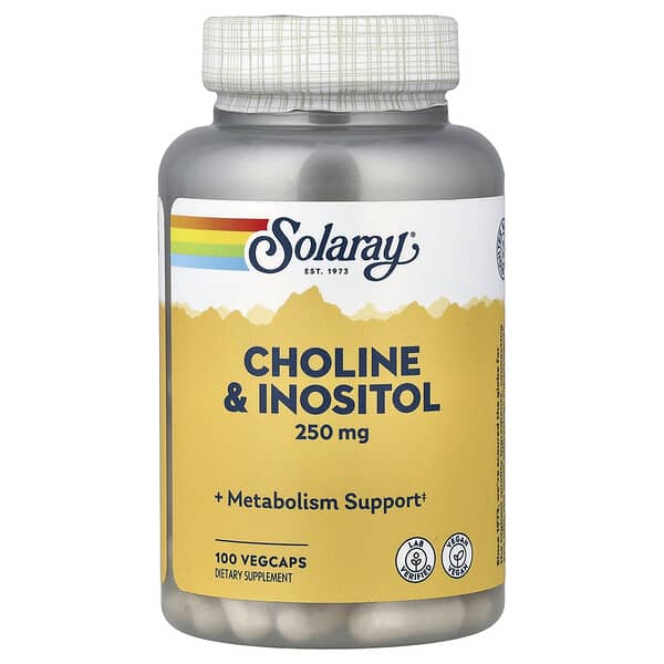 Solaray, Choline & Inositol, 100 vegetarische capsules