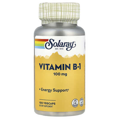 Solaray, Vitamin B-1, 100 mg, 100 Vegetarian Capsules