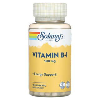 Solaray, Vitamin B-1, 100 mg, 100 VegCaps