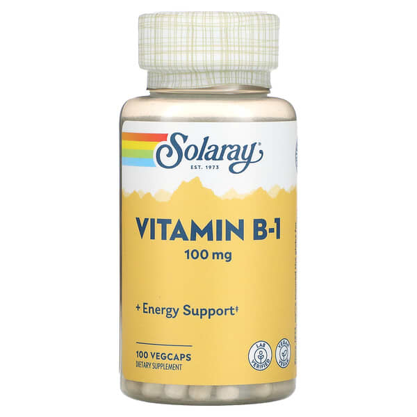 Solaray, Vitamin B-1, 100 Mg, 100 VegCaps