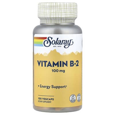 Solaray, Vitamin B-2, 100 mg, 100 Vegetarian Capsules
