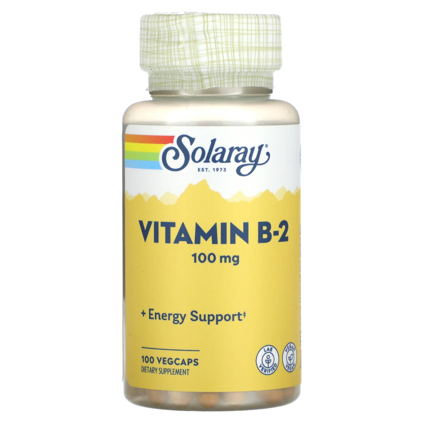 Solaray, Vitamin B-2, 100 Mg, 100 VEGCAPS