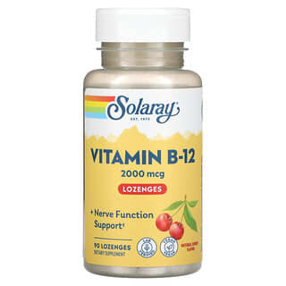 Solaray, Vitamin B-12, Natural Cherry, 2,000 mcg, 90 Lozenges