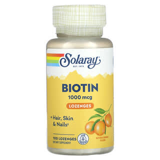 Solaray, Biotina, Naranja natural, 1000 mcg, 100 pastillas