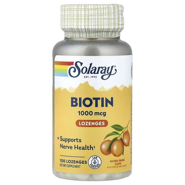 Biotin Lozenges, Natural Orange, 1,000 mcg, 100 Lozenges