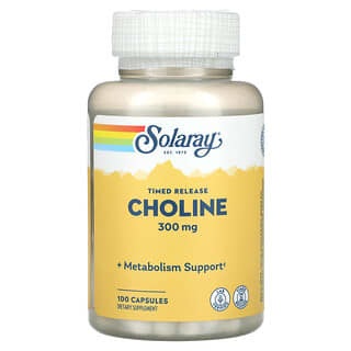Solaray, Libération prolongée, Choline, 300 mg, 100 capsules