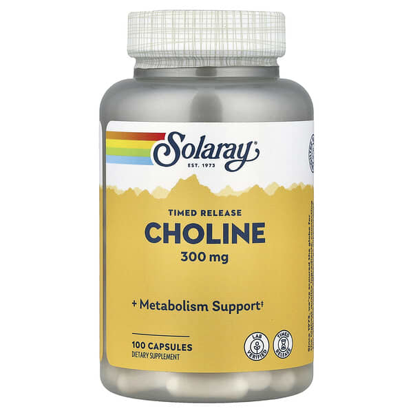 Choline, Timed Release, 300 mg, 100 Capsules