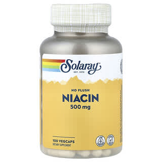 Solaray, Niacina sin enrojecimiento, 500 mg, 100 cápsulas vegetarianas