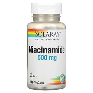 Solaray, نياسيناميد، 500 ملغ، 100 كبسولة نباتية