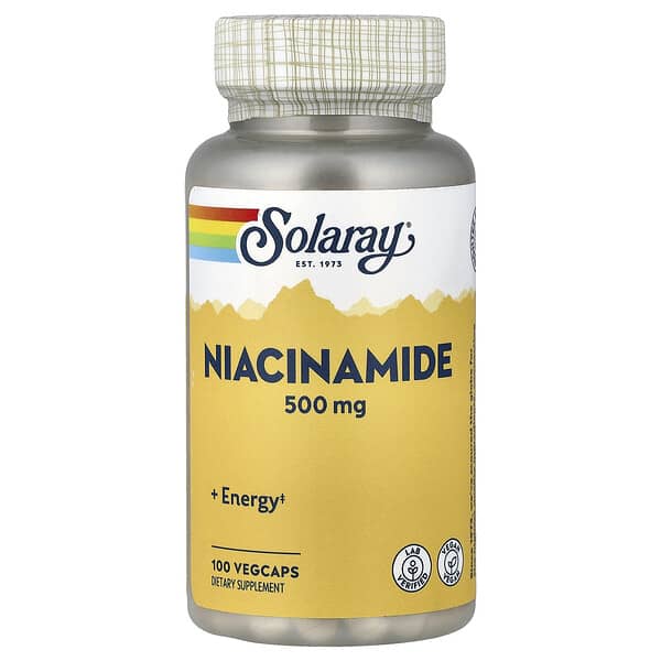 Solaray, 나이아신아마이드, 500mg, 베지 캡슐 100정