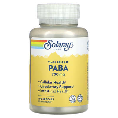 Solaray, Extended-Release PABA, 700 mg, 100 Vegetarian Capsules