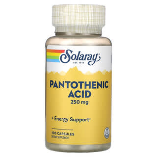 Solaray, Panthothenic Acid, 250 mg, 100 Capsules