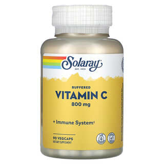 Solaray, Vitamina C regulada, 800 mg, 90 cápsulas vegetales