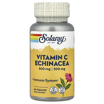 Solaray, Vitamin C, Echinacea, 60 Vegetarian Capsules