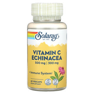 Solaray, Vitamina C Echinacea, 60 capsule vegetali