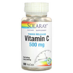 Solaray, вітамін C з повільним вивільненням, 500 мг, 100 капсул VegCap