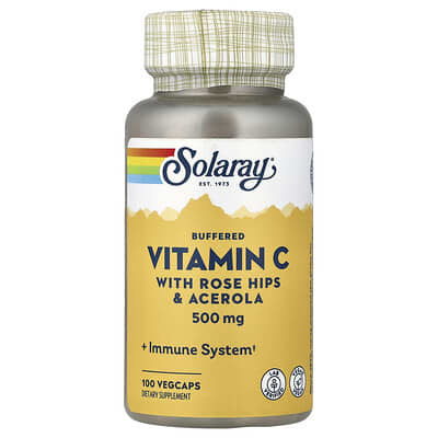 Solaray, Buffered Vitamin C With Rose Hips & Acerola, 100 VegCaps