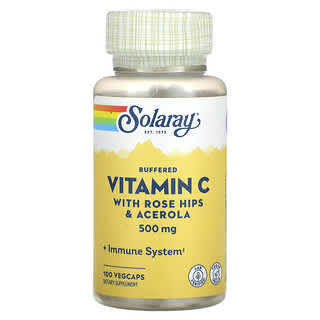 Solaray, Vitamina C tamponata, 500 mg, 100 capsule vegetali