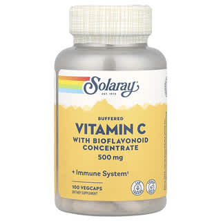 Solaray, Vitamina C Tamponada com Concentrado de Bioflavonoide, 500 mg, 100 Cápsulas Veganas