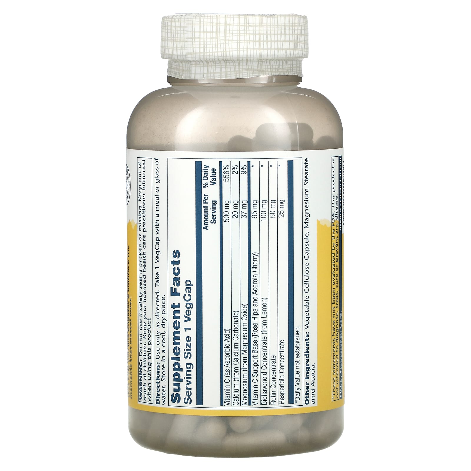 Solaray, Buffered Vitamin C with Bioflavonoid Concentrate, 500 mg, 250 VegCaps