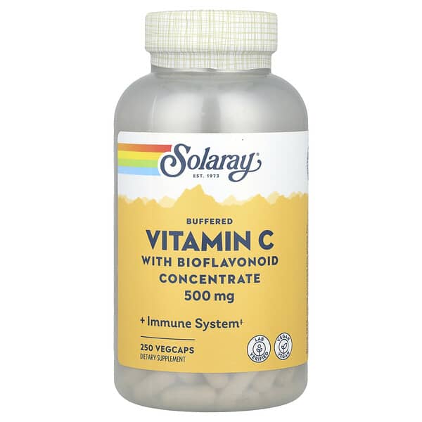 Solaray, 含濃縮生物類黃酮的緩釋維生素 C，500 毫克，250 片素食膠囊