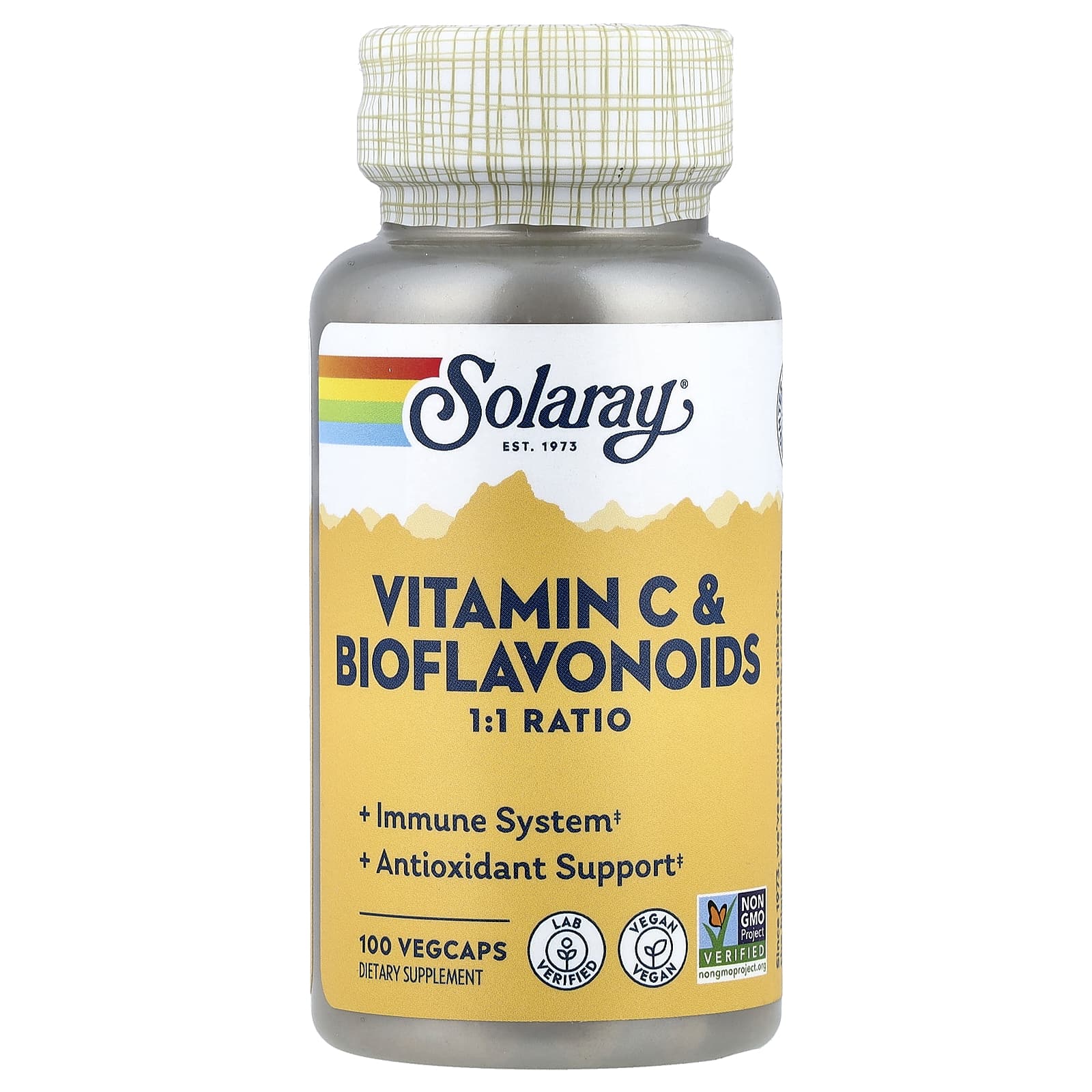 Solaray, витамин C с биофлавоноидами, 100 капсул VegCap