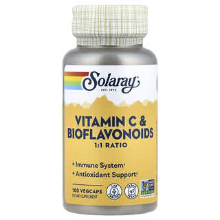 Solaray, Vitamín C a bioflavonoidy, poměr 1:1, 100 VegCaps