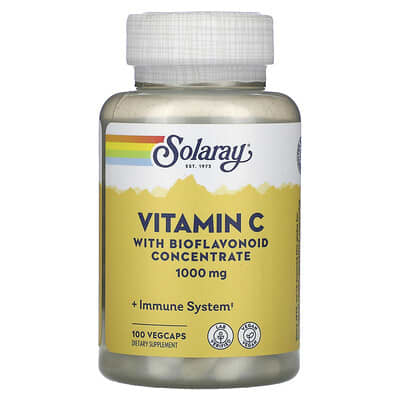 Solaray, Vitamin C with Bioflavonoid Concentrate, 1000 mg, 100 Vegetarian Capsules