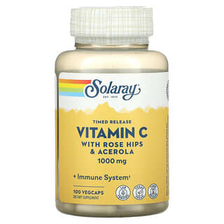 Solaray, Timed Release Vitamin C with Rose Hips & Acerola, 1,000 mg, 100 VegCaps