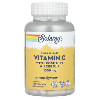 Solaray, Vitamina C de liberación programada, 1000 mg, 100 cápsulas vegetales