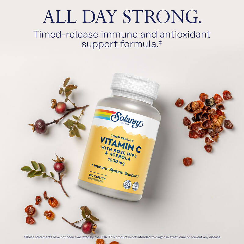 Timed Release Vitamin C with Rose Hip & Acerola, 1,000 mg, 100 Tablets