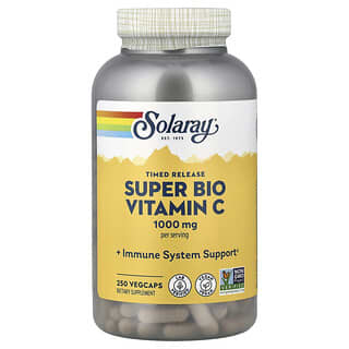 Solaray, Superbiovitamina C regulada, 250 cápsulas vegetales