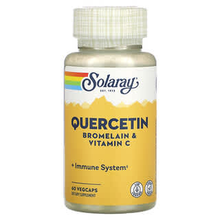 Solaray, Quercetina, bromelina e vitamina C, 60 capsule vegetali