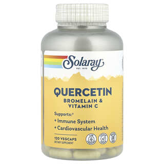 Solaray, Quercétine, bromélaïne et vitamine C, 120 capsules végétales