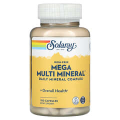 Solaray, Mega Multi Mineral, sin hierro, 100 cápsulas