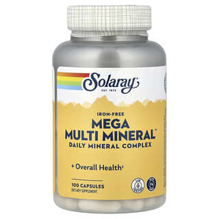 Solaray, Mega Multi Mineral, Iron Free, 100 Capsules
