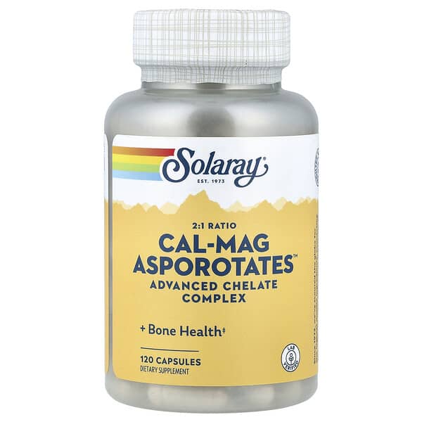 Solaray Cal-Mag Asporotates™, Advanced Chelate Complex, 120 Capsules