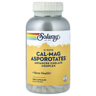 Solaray, Raport 2:1 Cal-Mag Asporotates, 240 capsule