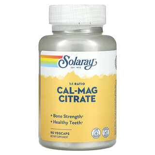 Solaray, Cal-Mag Citrate, 1:1 Ratio, 90 VegCaps