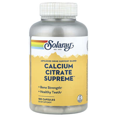Solaray, Premium Calcium Citrate™, 180 Capsules