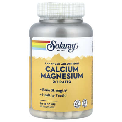 Solaray, Enhanced Absorption, Calcium Magnesium, 90 Vegetarian Capsules