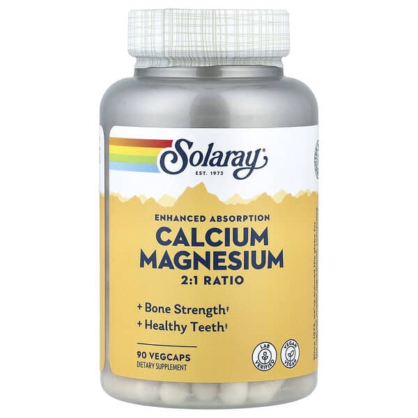 Solaray Enhanced Absorption Calcium Magnesium, 90 VegCaps
